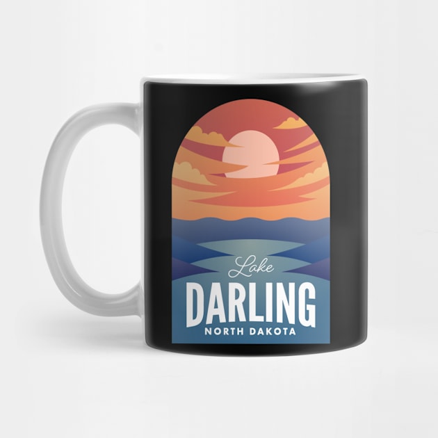 Lake Darling ND Retro Sunset by HalpinDesign